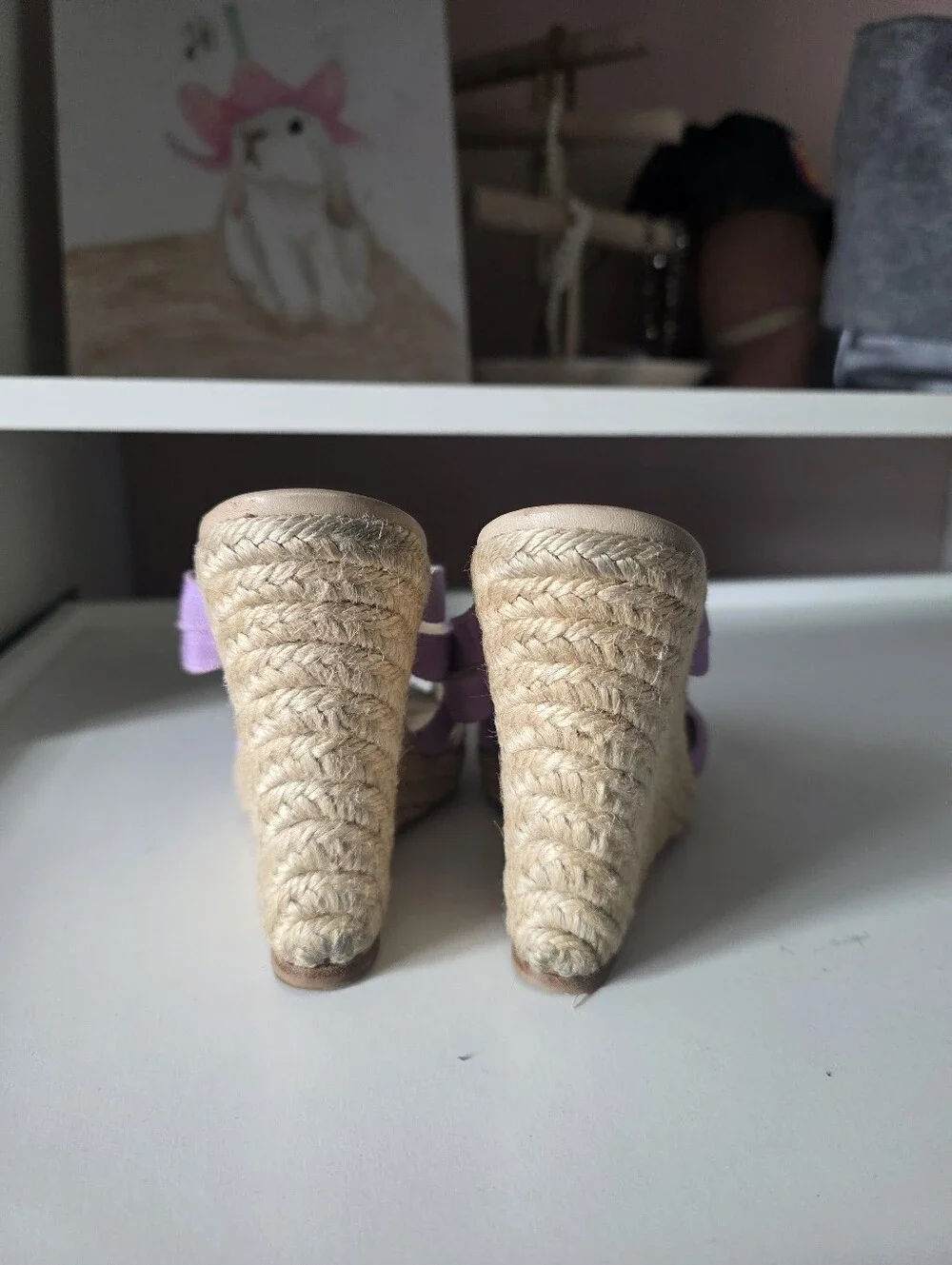 Christian Louboutin Lavender Fabric Wedge Espadrilles